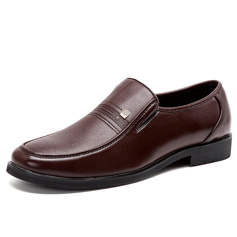 Hommes Microfibre Cuir Souple Slip-on Résistant À L'usure Décontracté Confortable Chaussures D'affaires