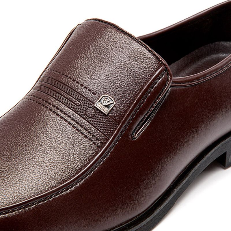 Hommes Microfibre Cuir Souple Slip-on Résistant À L'usure Décontracté Confortable Chaussures D'affaires