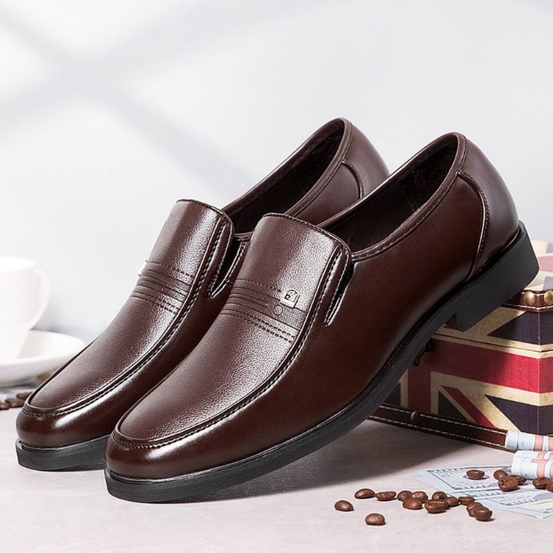 Hommes Microfibre Cuir Souple Slip-on Résistant À L'usure Décontracté Confortable Chaussures D'affaires