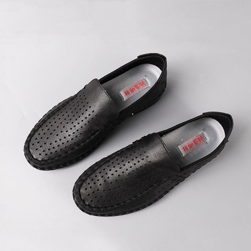 Hommes Microfibre Évider Respirant Semelle Souple Antidérapant Confortable Casual Conduite Chaussures