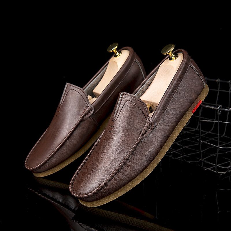 Hommes Microfibre Respirant Comfy Bottom Slip On Driving Casual Leather Mocassins Chaussures