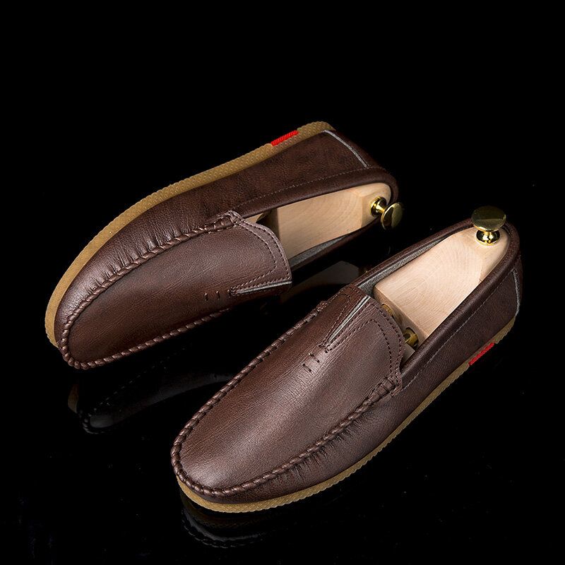 Hommes Microfibre Respirant Comfy Bottom Slip On Driving Casual Leather Mocassins Chaussures