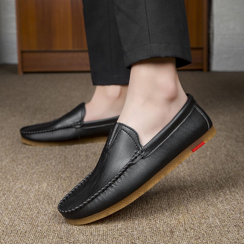 Hommes Microfibre Respirant Comfy Bottom Slip On Driving Casual Leather Mocassins Chaussures