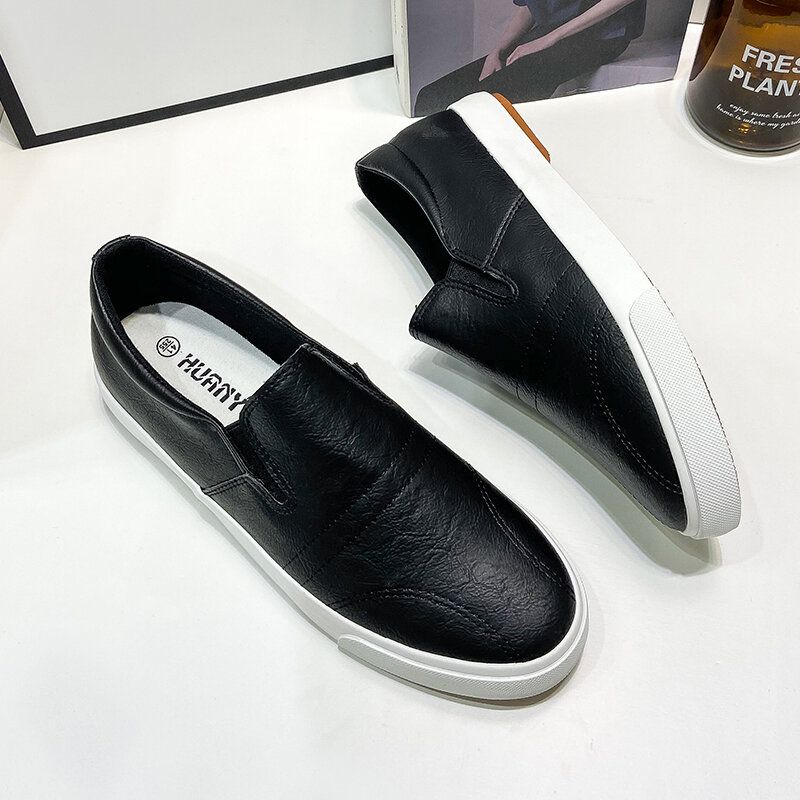 Hommes Microfibre Respirant Comfy Bottom Solid Slip On Casual Court Shoes