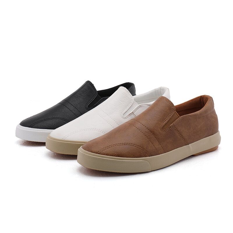 Hommes Microfibre Respirant Comfy Bottom Solid Slip On Casual Court Shoes