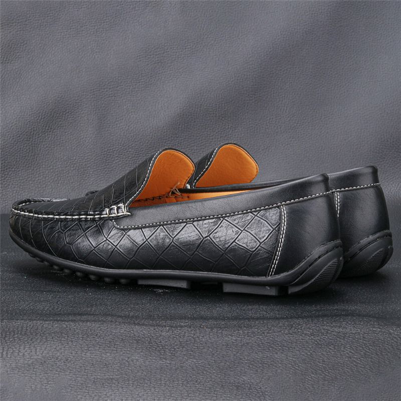 Hommes Microfibre Respirant Couture À La Main Semelle Souple Antidérapante Confortable Casual Driving Shoes