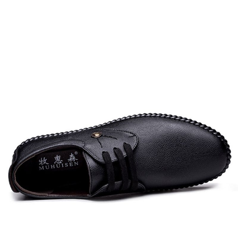 Hommes Microfibre Respirant Cuir Souple Semelle Confortable Lace Up Vintage Casual Driving Shoes