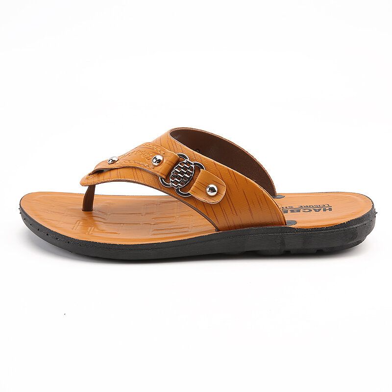 Hommes Microfibre Respirant Doux Bas Confortable Clip Toe Casual Pantoufles De Plage