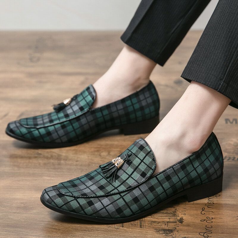 Hommes Microfibre Respirant Lattice Pattern Soft Sole Slip On Casual Business Shoes