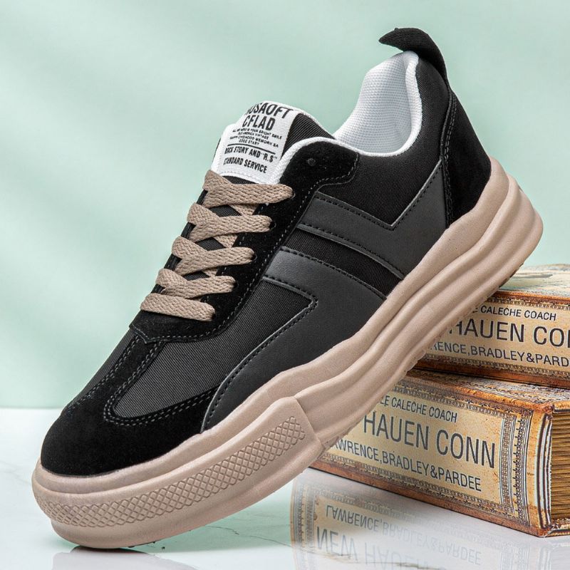 Hommes Microfibre Respirant Soft Sole Splicing Brief Trendy One Size Smaller Court Shoes