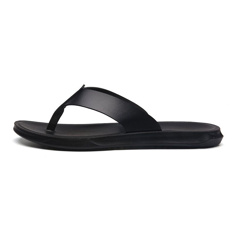 Hommes Microfibre Soft Sole Non Slip Comfy Solid Flip Flops