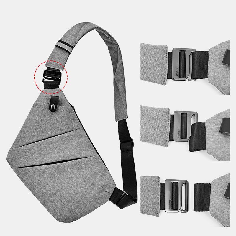 Hommes Mince Anti-vol Poitrine Sac Multifonction Multi-poches Étanche Bandoulière Sac Sling Bag