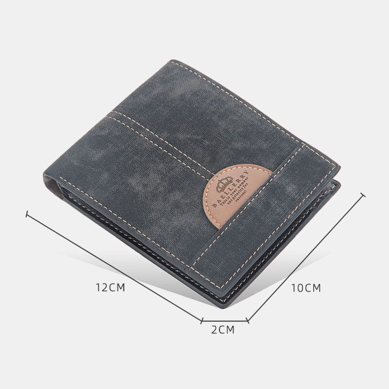 Hommes Mince À Deux Volets Denim Motif Portefeuille En Cuir Pu Multi-cartes Fente Porte-carte Grande Capacité Porte-monnaie