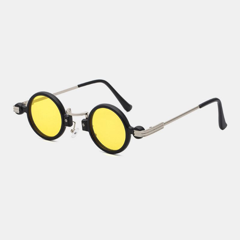 Hommes Mode Protection Uv Extérieure Cadre En Métal Galvanisé Plaquette De Nez Antidérapante Cercle Lunettes De Soleil Rondes