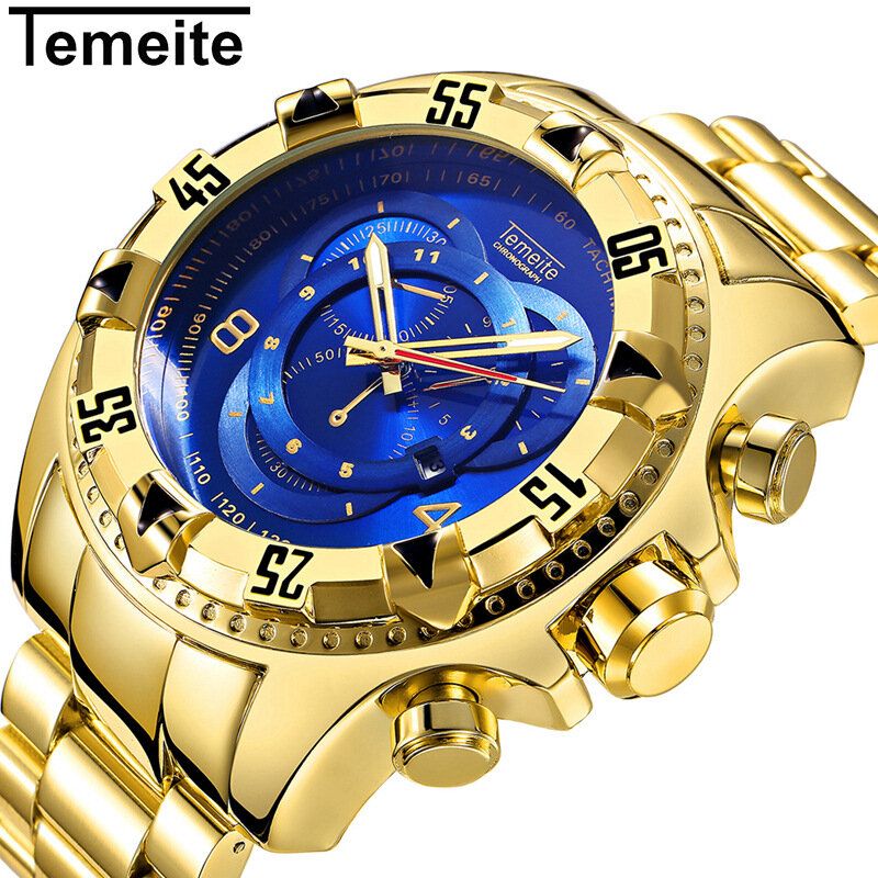 Hommes Montre Business Étanche Lumineux En Acier Inoxydable Calendrier Trois Yeux Quartz Montre