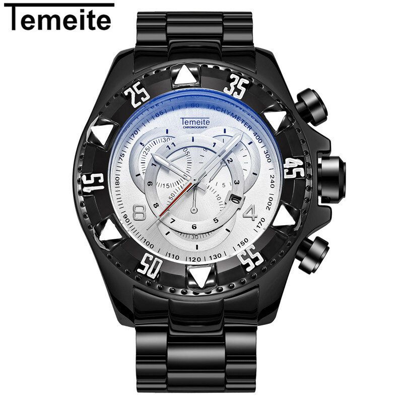 Hommes Montre Business Étanche Lumineux En Acier Inoxydable Calendrier Trois Yeux Quartz Montre