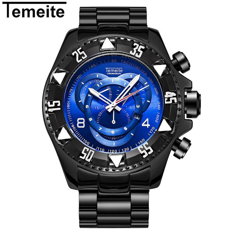 Hommes Montre Business Étanche Lumineux En Acier Inoxydable Calendrier Trois Yeux Quartz Montre