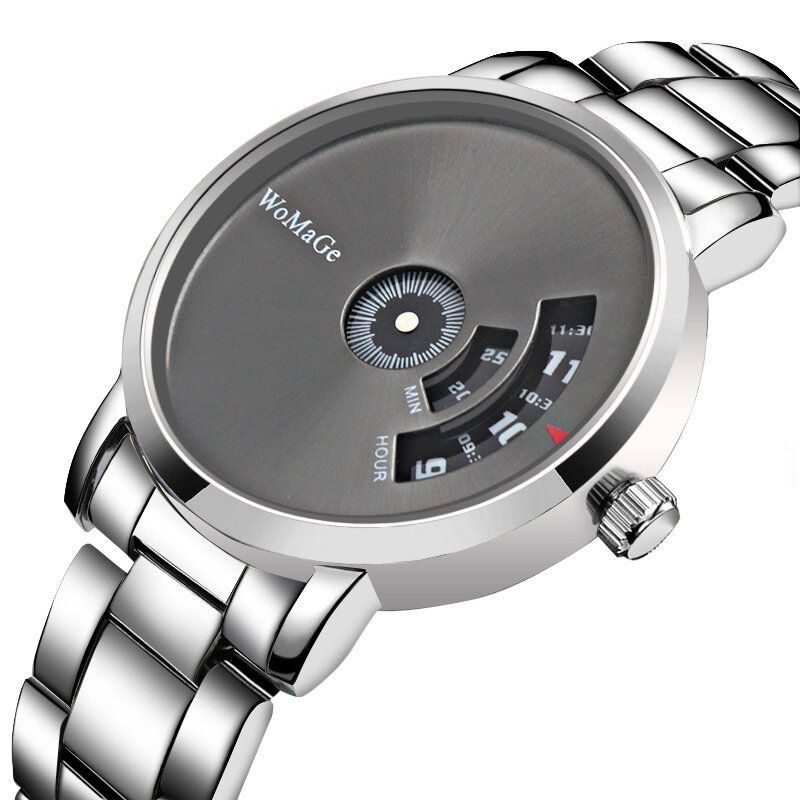 Hommes Montre Mode Alliage Acier Inoxydable Bande Business Digital Quartz Watch