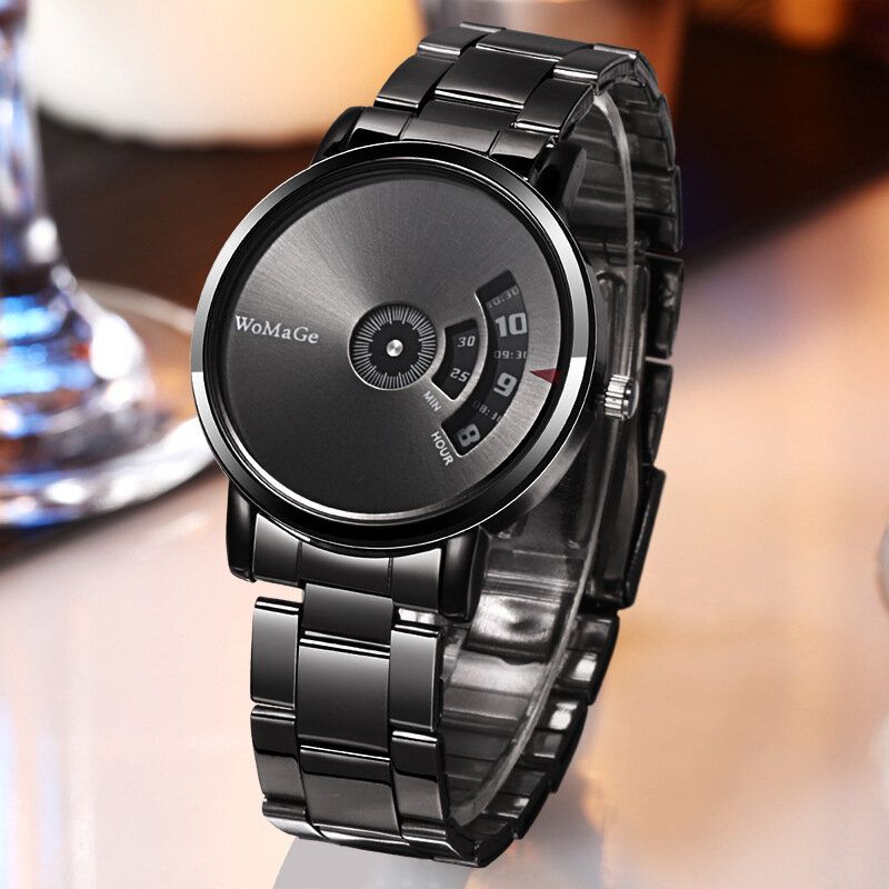 Hommes Montre Mode Alliage Acier Inoxydable Bande Business Digital Quartz Watch