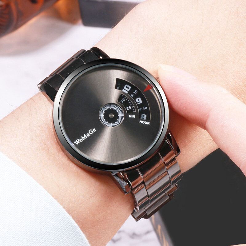 Hommes Montre Mode Alliage Acier Inoxydable Bande Business Digital Quartz Watch