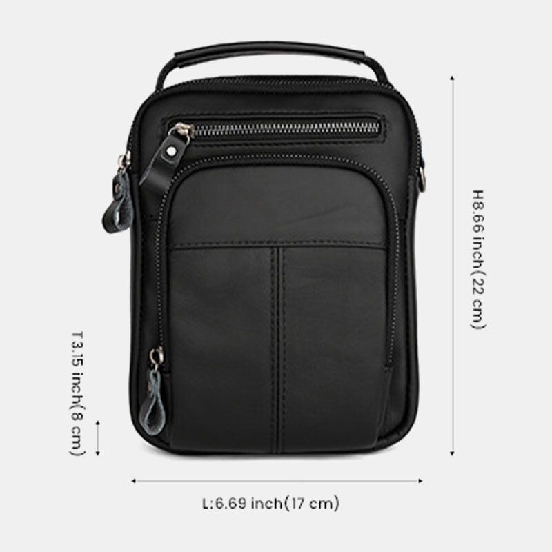 Hommes Multi-poches Rétro 6.5 Pouces Téléphone Sac Taille Sac Dos Anti-vol Poche Conception Bandoulière Sacs Ceinture Sac