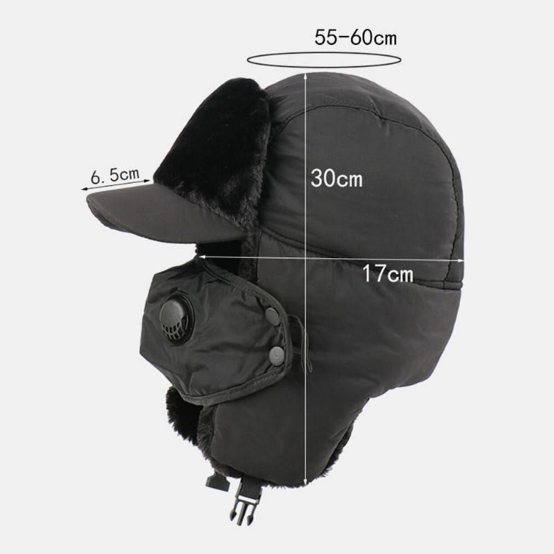 Hommes Multi-usage Amovible Masque Rideau Respirant Coupe-vent Trappeur Chapeau Hiver En Peluche Épaissir Chaud Oreille Protection Russe Chapeau Ushanka Chapeau