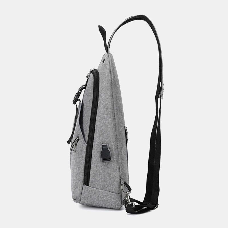 Hommes Multifonction Étanche Usb Rechargeable Casque Trou Poitrine Sacs Sac À Dos Sac À Bandoulière Sacs À Bandoulière