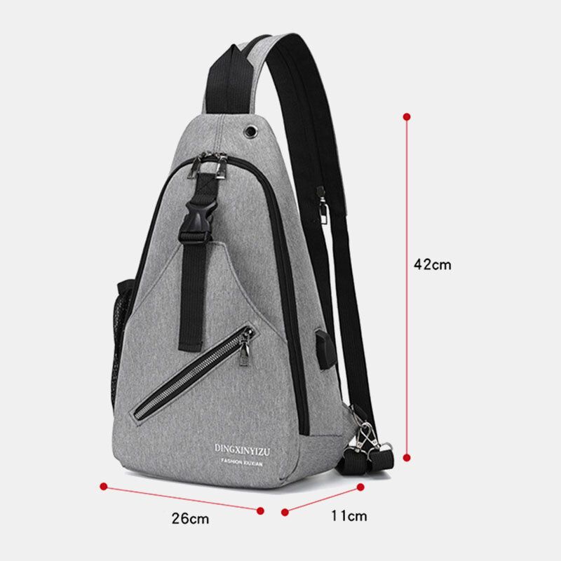 Hommes Multifonction Étanche Usb Rechargeable Casque Trou Poitrine Sacs Sac À Dos Sac À Bandoulière Sacs À Bandoulière