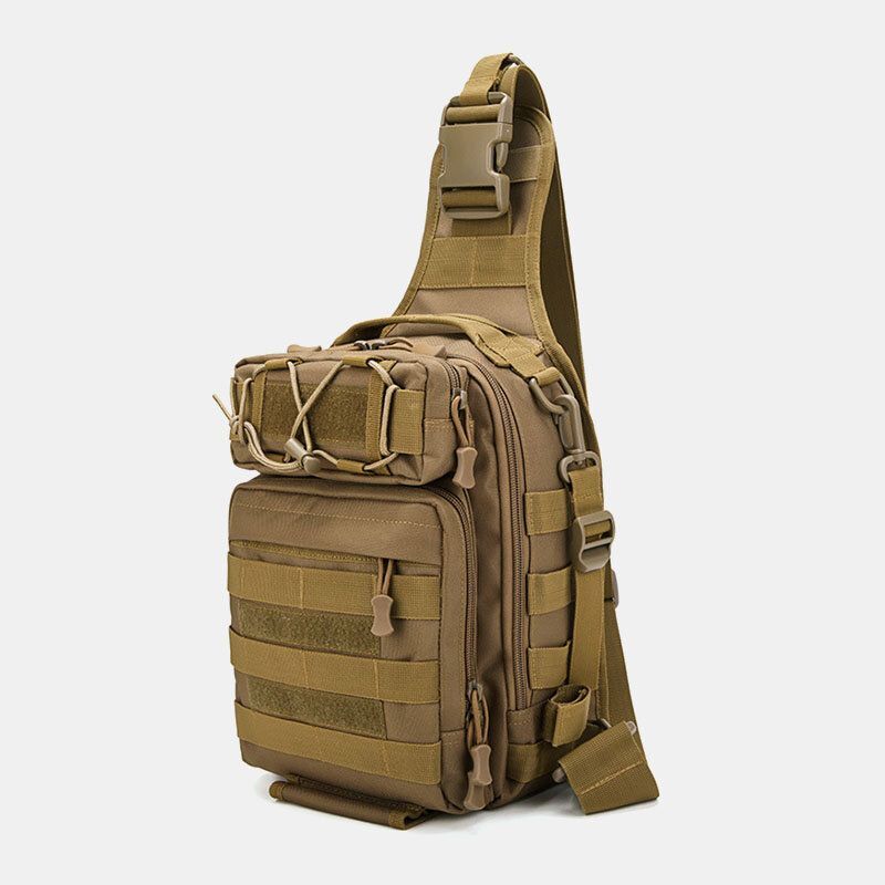 Hommes Nylon Camouflage Multifonction Grande Capacité Pêche En Plein Air Sacs À Bandoulière Sac De Poitrine Sac Tactique