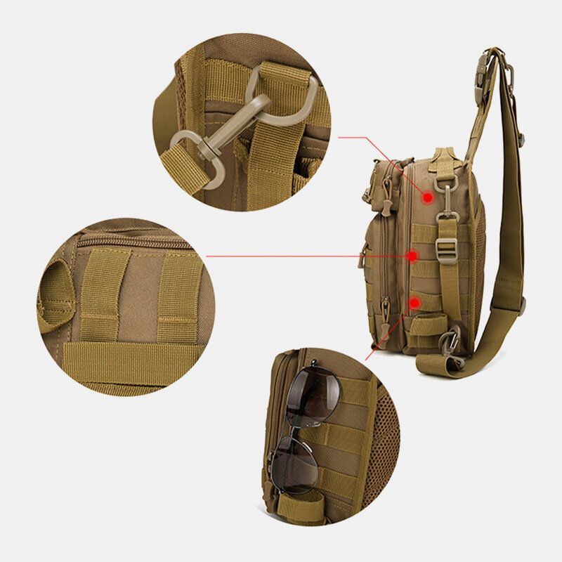 Hommes Nylon Camouflage Multifonction Grande Capacité Pêche En Plein Air Sacs À Bandoulière Sac De Poitrine Sac Tactique