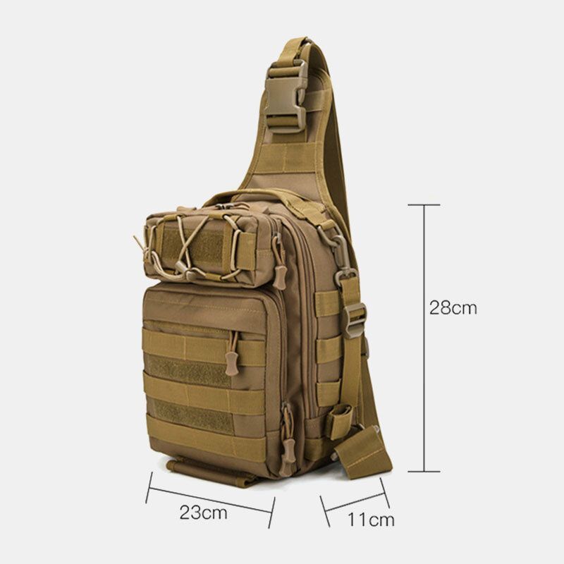 Hommes Nylon Camouflage Multifonction Grande Capacité Pêche En Plein Air Sacs À Bandoulière Sac De Poitrine Sac Tactique