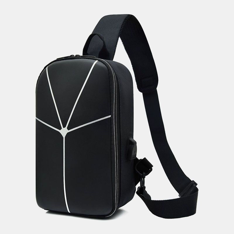 Hommes Nylon Casual Outdoor Sport Solid Color Chest Bag Crossbody Bag