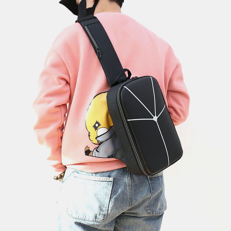 Hommes Nylon Casual Outdoor Sport Solid Color Chest Bag Crossbody Bag