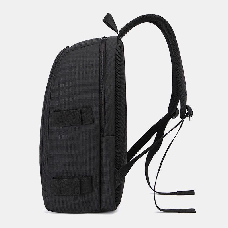 Hommes Nylon Étanche Couleur Unie Grande Capacité Caméra Équipement Ordinateur Portable Caméra Sac À Dos