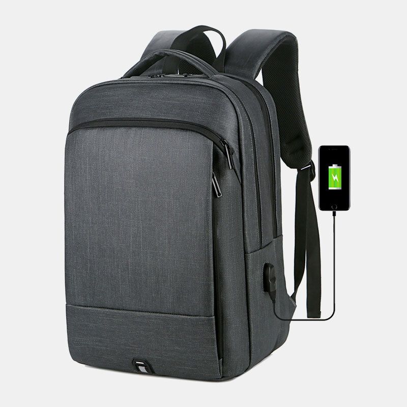 Hommes Nylon Grande Capacité 14 Pouces Sac Pour Ordinateur Portable Multi-couches Affaires Décontracté Voyage Sac À Dos Avec Chargement Usb