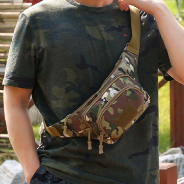 Hommes Nylon Multi-porter Multi-poches Extérieur Tactique Camouflage Équitation Taille Sac Sac À Bandoulière Poitrine Sac