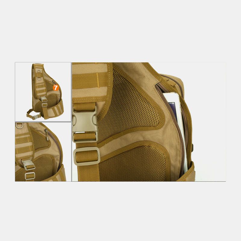 Hommes Nylon Tactique Camouflage Équitation Camping Sport En Plein Air Sac À Bandoulière Poitrine Sac