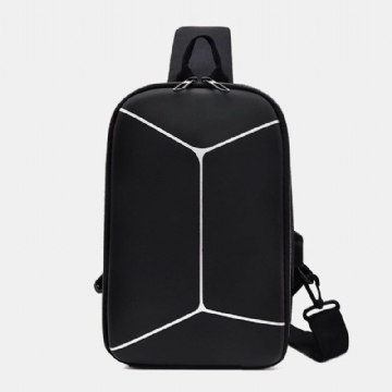 Hommes Nylon Usb Charge Casual Outdoor Brief Chest Bag Sac À Bandoulière