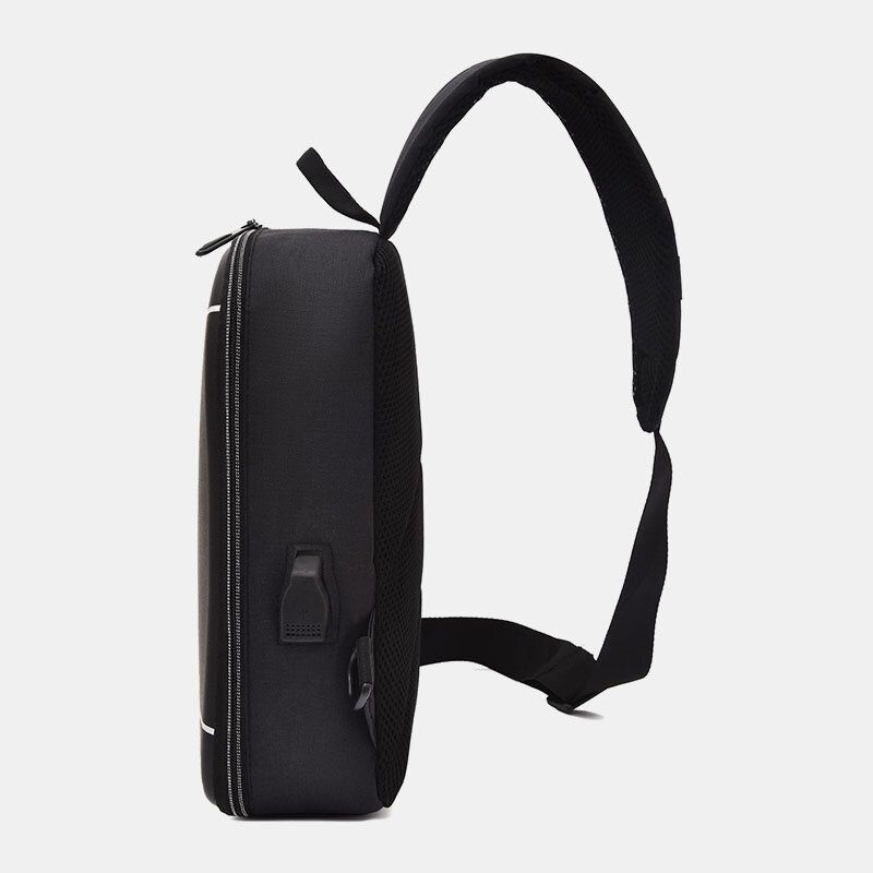 Hommes Nylon Usb Charge Casual Outdoor Brief Chest Bag Sac À Bandoulière