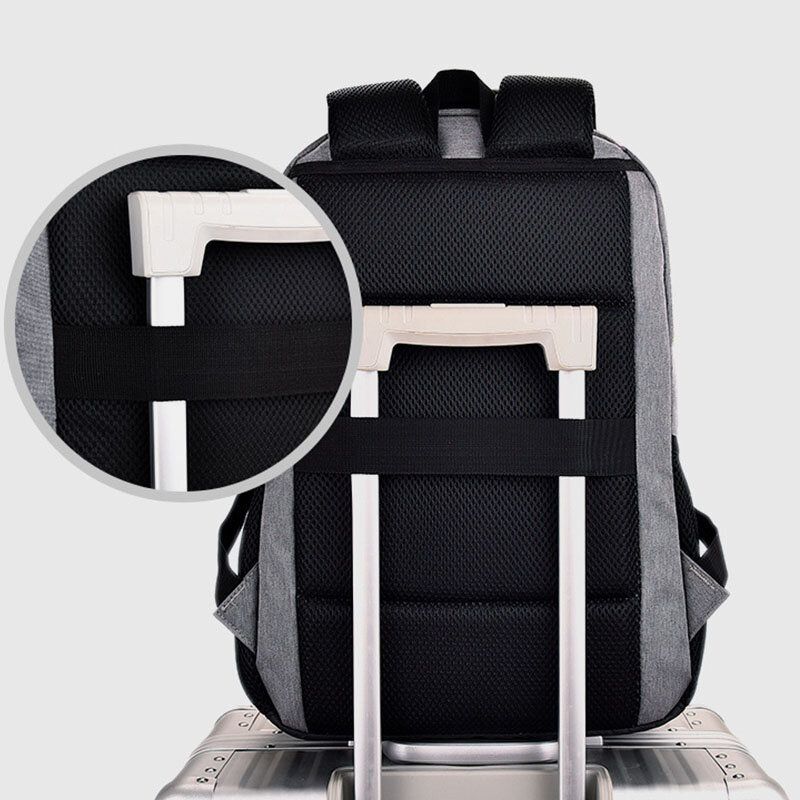 Hommes Nylon Usb Charge Étanche Affaires Grande Capacité 15.6 Pouces Sac Pour Ordinateur Portable Bagages Sac À Dos