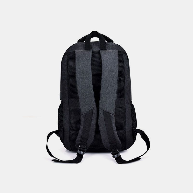 Hommes Nylon Usb Charge Étanche Grande Capacité 15.6 Pouces Sac Pour Ordinateur Portable Voyage Sac À Dos