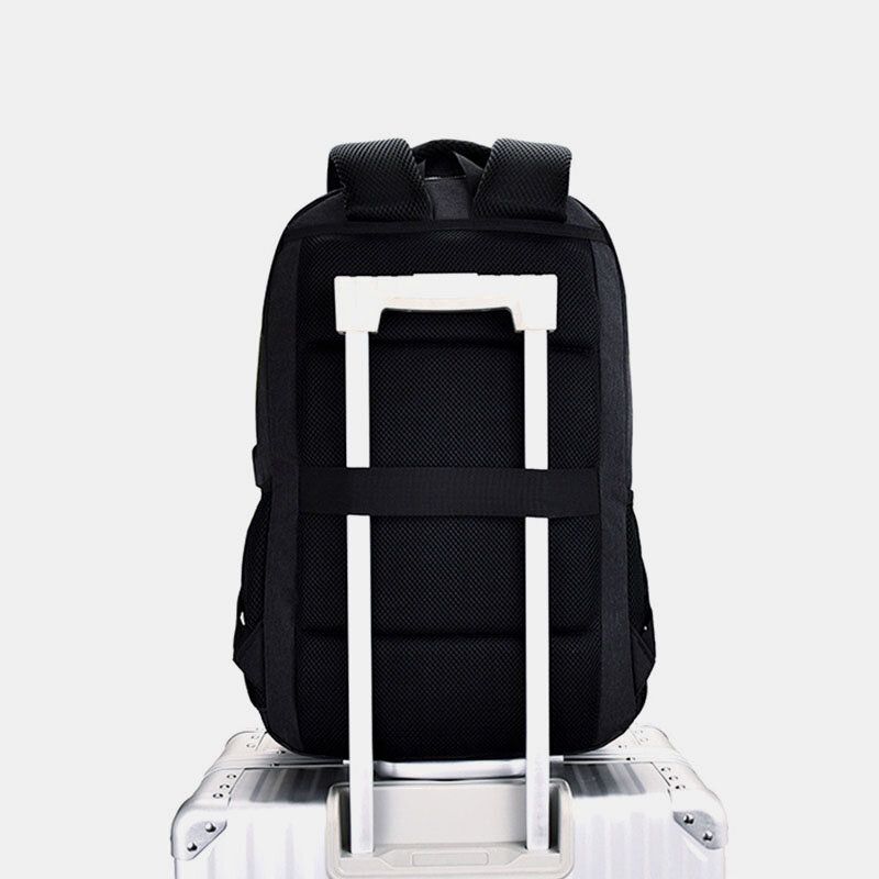 Hommes Nylon Usb Charge Étanche Grande Capacité 15.6 Pouces Sac Pour Ordinateur Portable Voyage Sac À Dos