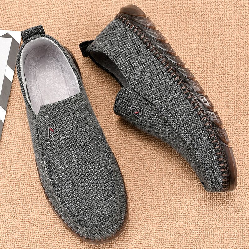 Hommes Old Peking Style Cloth Hand Stitching Slip On Casual Shoes