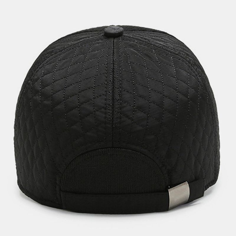 Hommes Oreillette Chapeau Lettre Étiquette Broderie Couture Intégrée Protection De L'oreille Automne Hiver Casquette De Baseball Résistant Au Froid