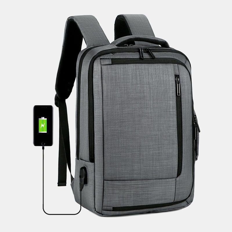 Hommes Oxford 15.6 Pouces Pour Ordinateur Portable Usb Chargeant Un Sac À Dos Pour Ordinateur Portable