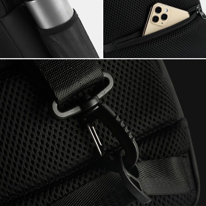 Hommes Oxford Anti-vol Code Lock Design Étanche Poitrine Sac Grande Capacité Usb De Charge Multifonction Sac À Bandoulière Sac À Bandoulière