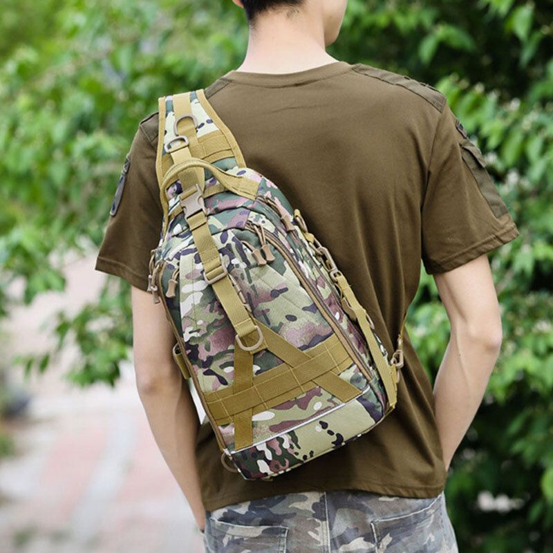 Hommes Oxford Camouflage Multifonction Étanche Sports De Plein Air Équitation Sac À Bandoulière Tactique Sac À Bandoulière Sac De Poitrine