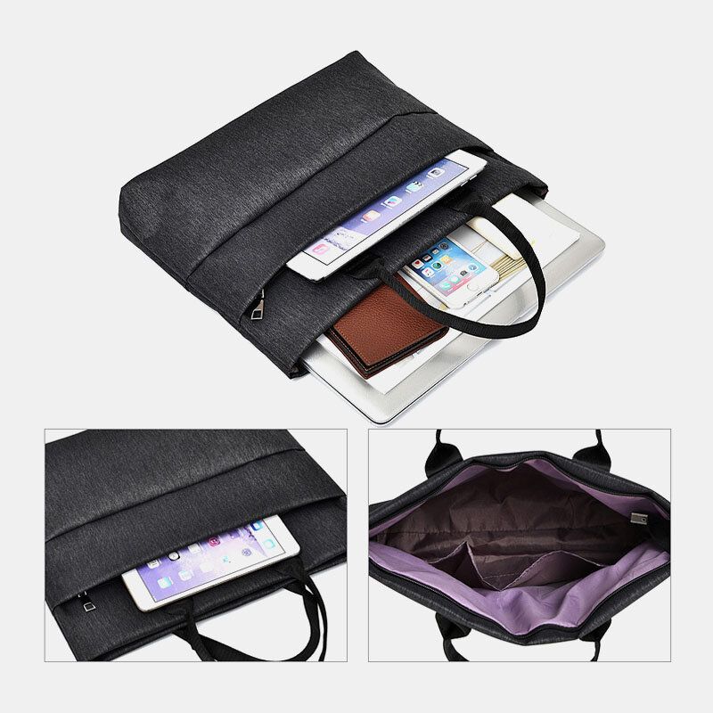 Hommes Oxford Étanche 15.6 Pouces Grande Capacité Sacoche Pour Ordinateur Portable Multicouches Porte-documents Sac À Main