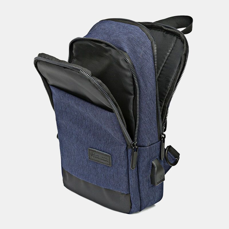 Hommes Oxford Étanche Grande Capacité Usb Chargement Poitrine Sac Messager Sac À Bandoulière