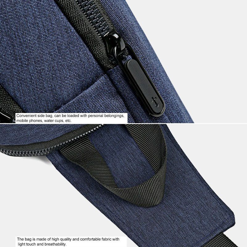 Hommes Oxford Étanche Grande Capacité Usb Chargement Poitrine Sac Messager Sac À Bandoulière